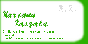 mariann kaszala business card